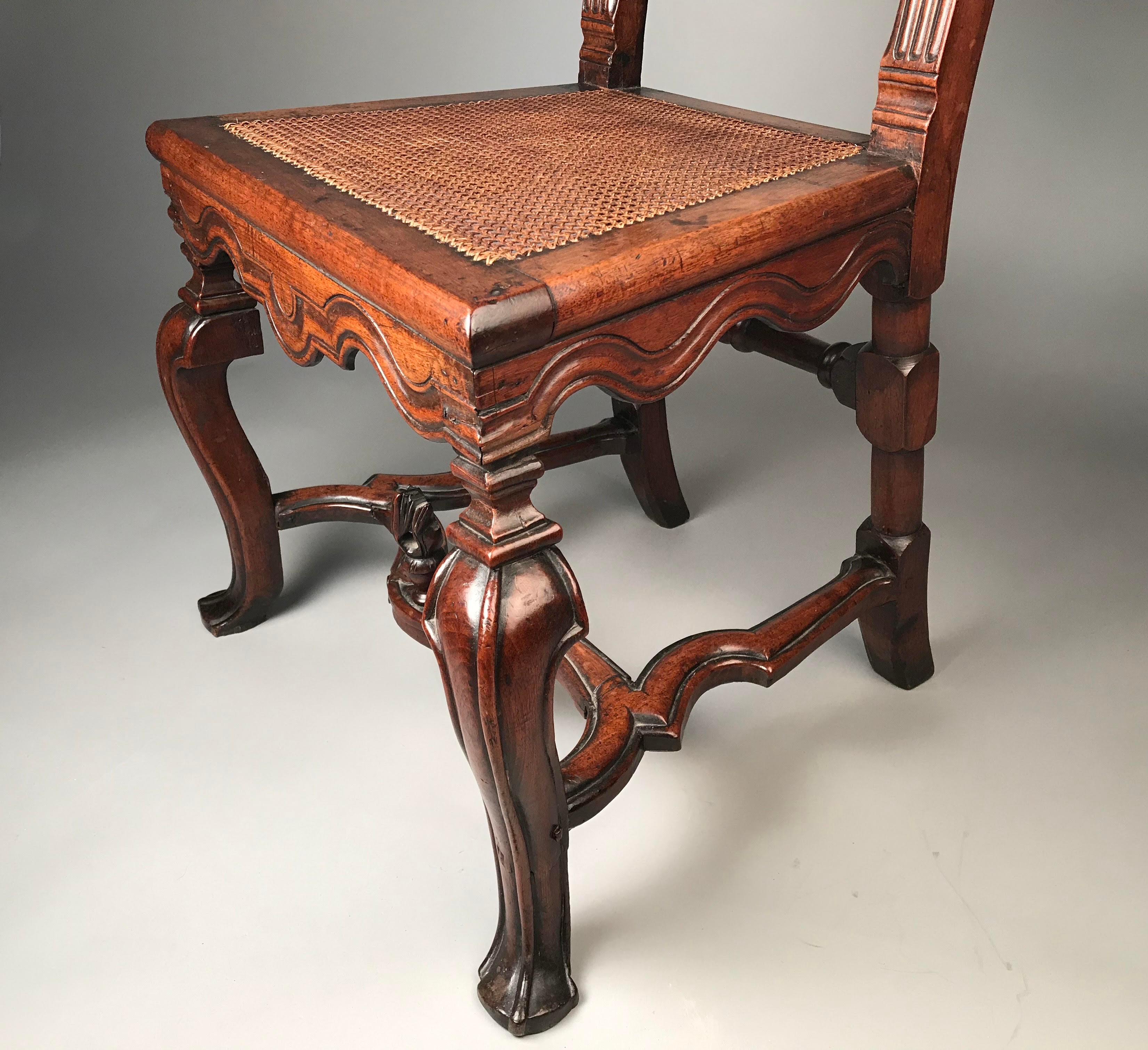 Rare Pair of 17th Century English Walnut Chairs 2