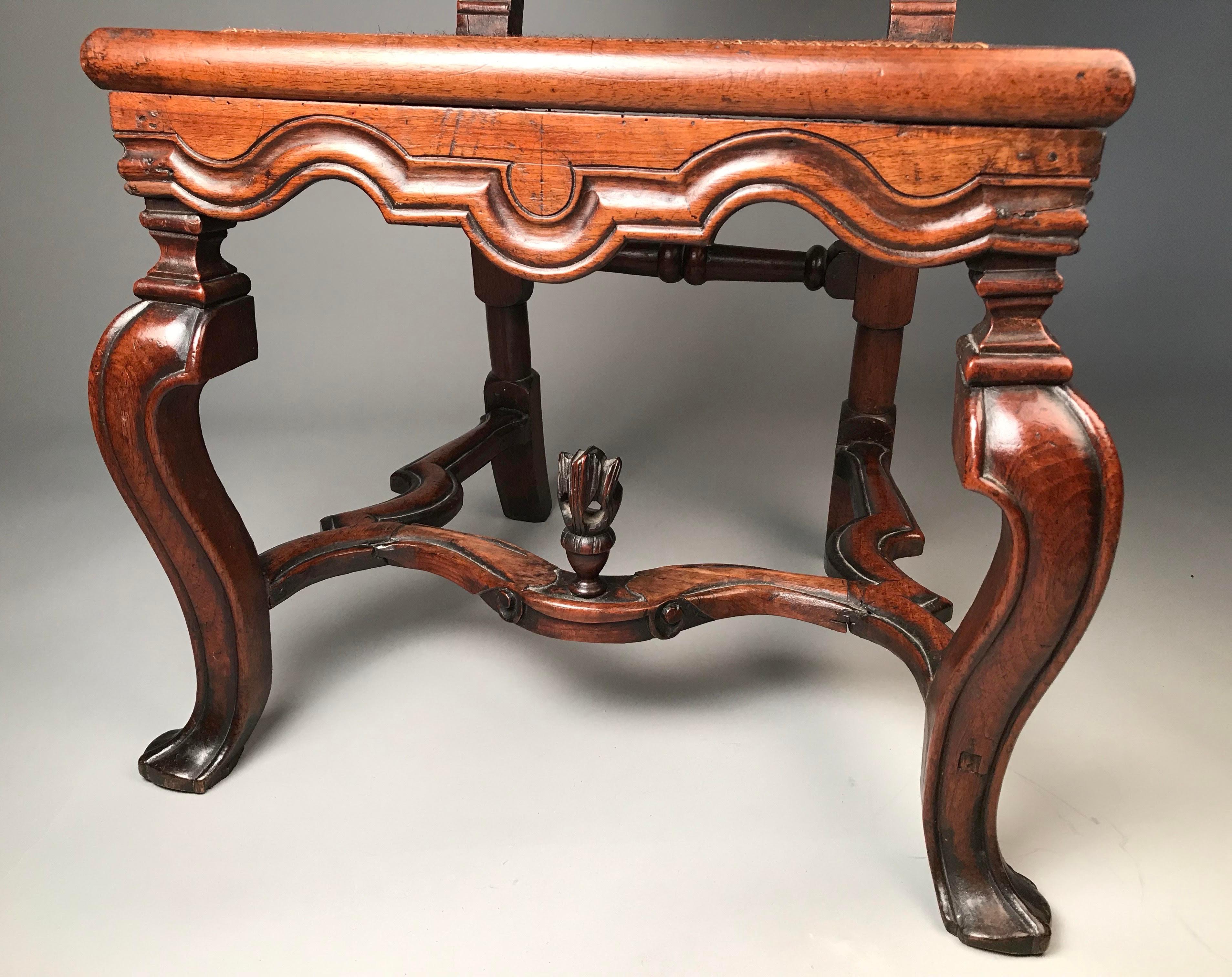 Rare Pair of 17th Century English Walnut Chairs 1