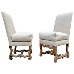 Antique Rare Pair of 17th Century French Louis XIII Chairs from the Château de Théobon