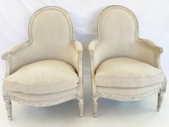 Rare Pair of 18th Century Child's Bergères Stamped Nadal-Laine