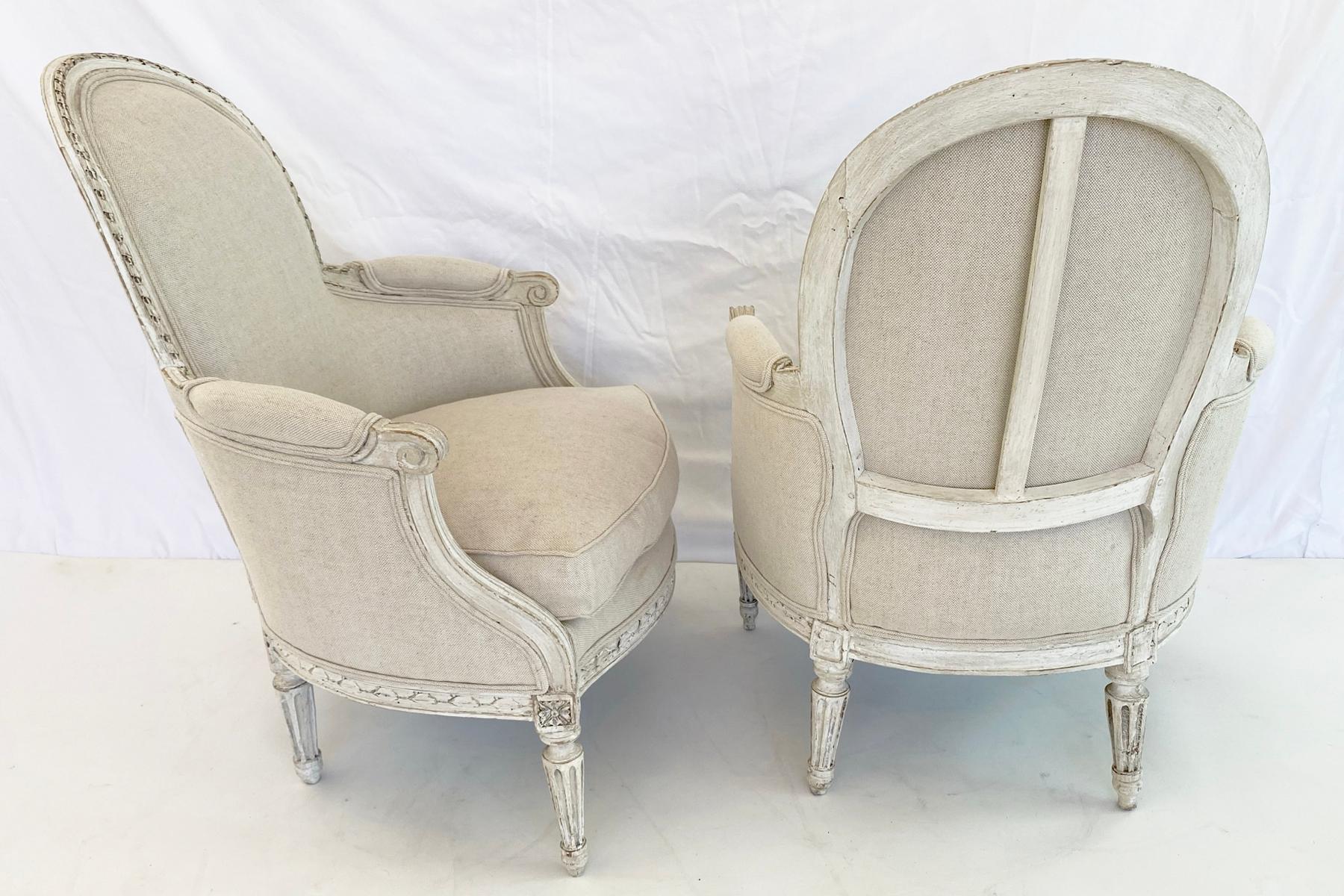 French Rare Pair of 18th Century Child's Bergères Stamped Nadal-Laine For Sale