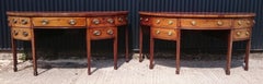 Rare Pair of 18th Century George III Mahogany Demilune Bow Fronted Side Boards
