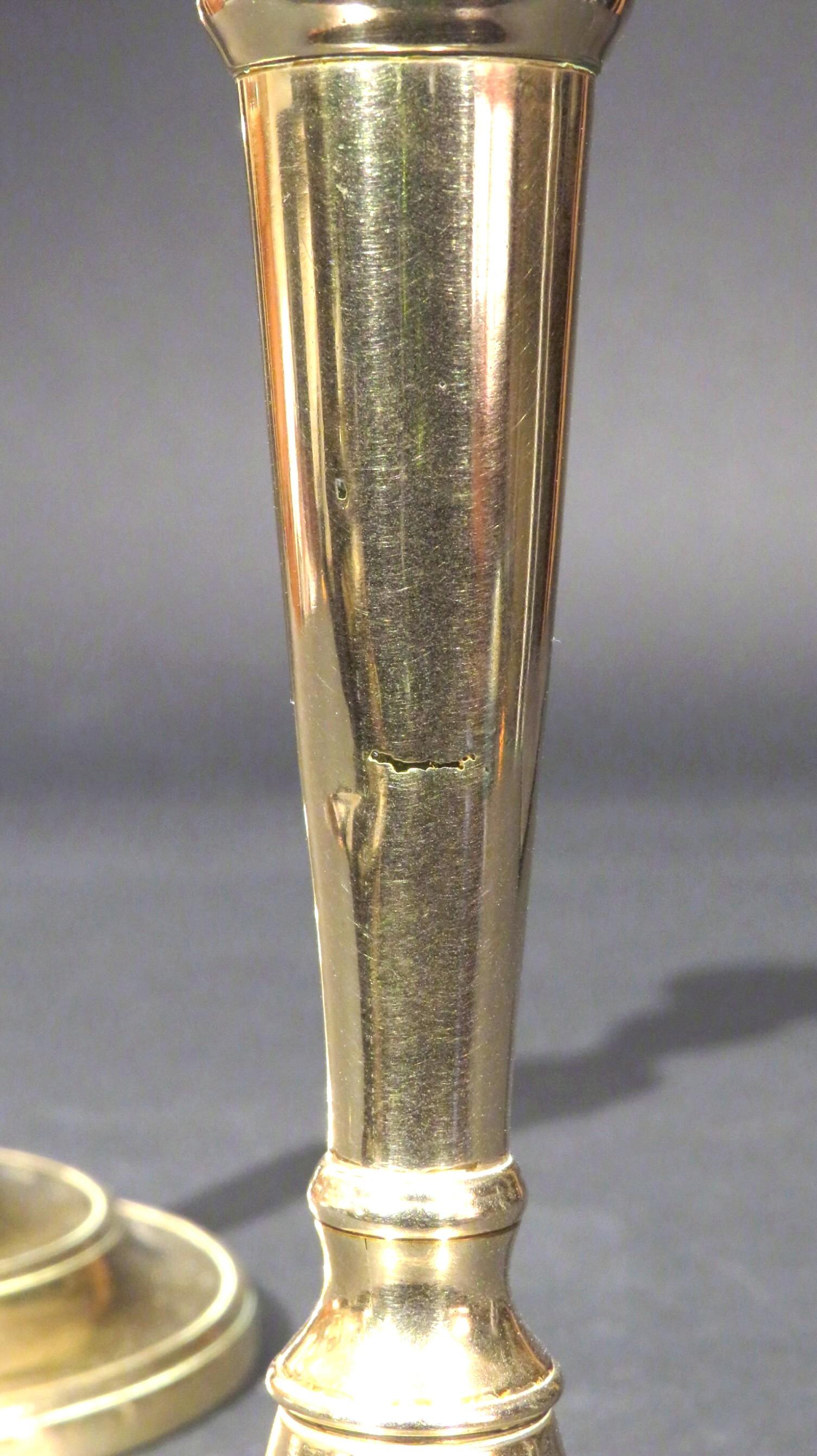 George II Rare Pair of 18th Century Georgian Bell Metal Candlesticks, England, circa 1760 For Sale