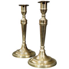 Rare Pair of 18th Century Georgian Bell Metal Candlesticks, England, circa 1760