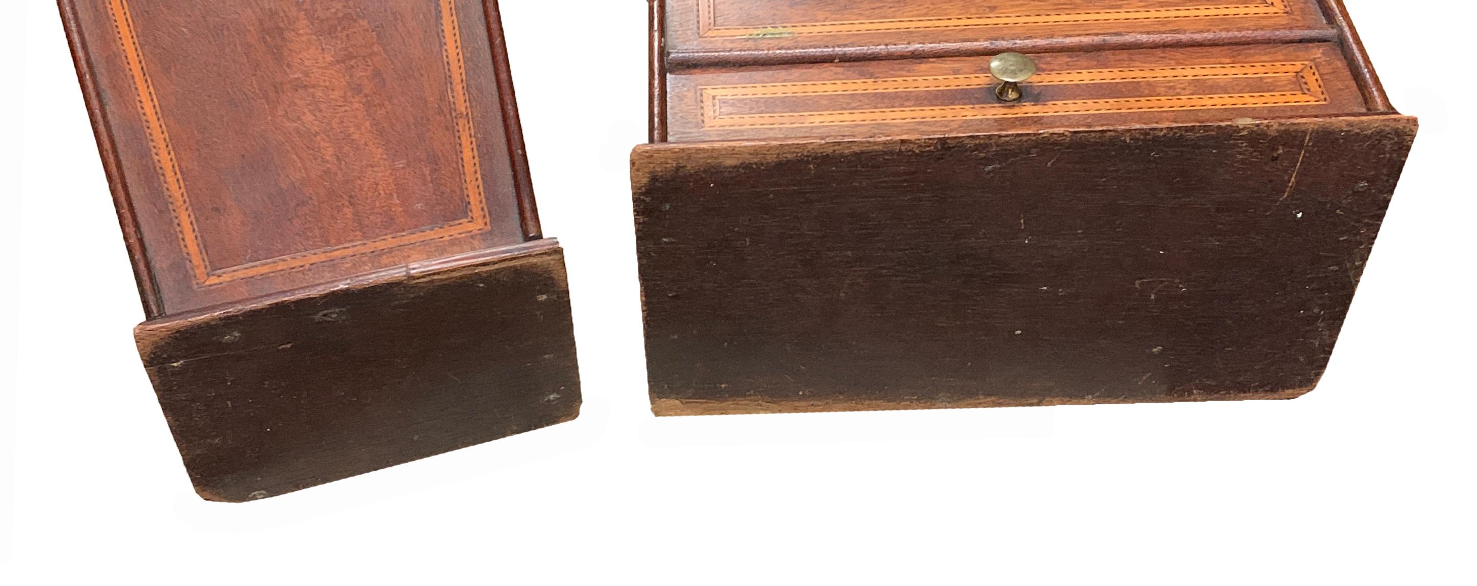 Rare Pair of 18th Century Georgian Mahogany Wall Hanging Boxes For Sale 1
