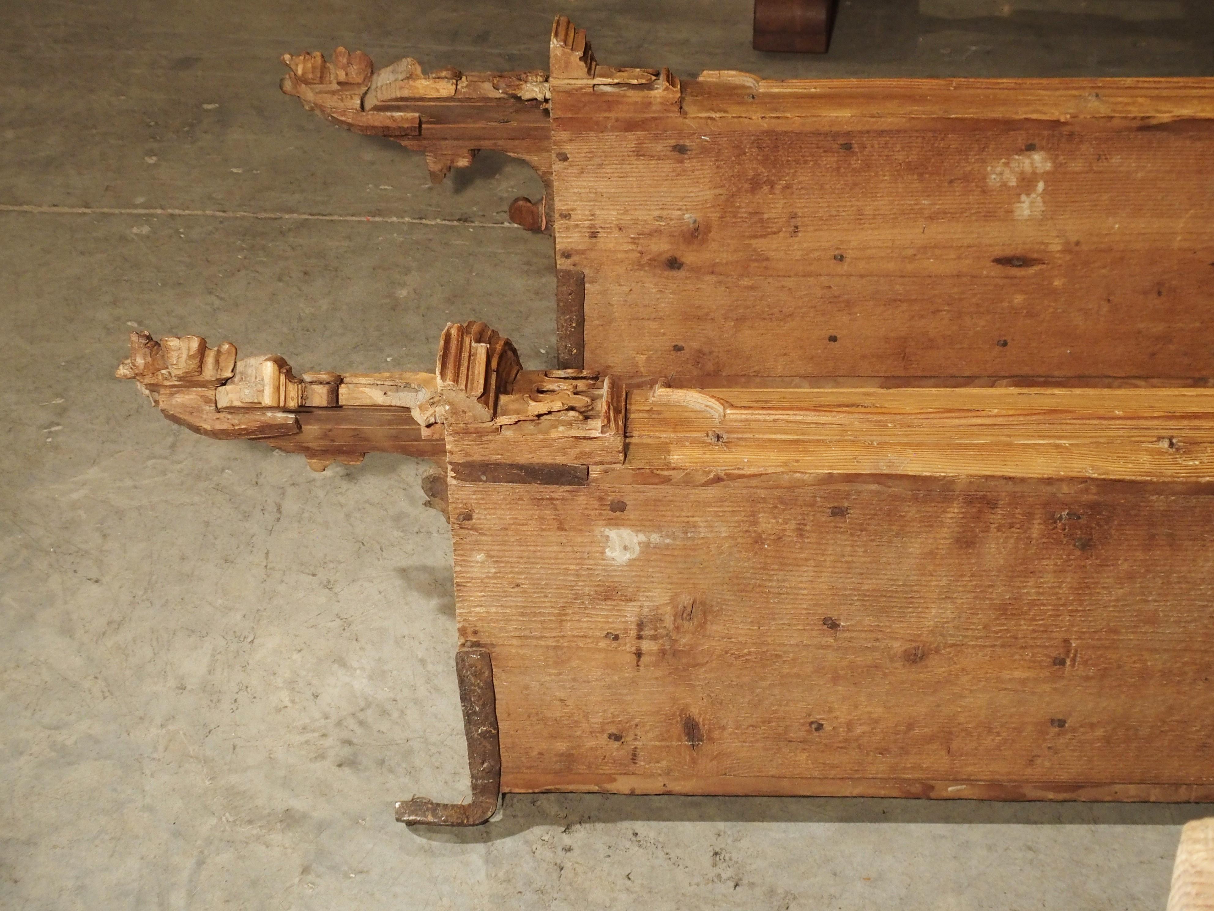 Rare Pair of 18th Century Hanging Corner Cupboards from Napoli, Italy 5