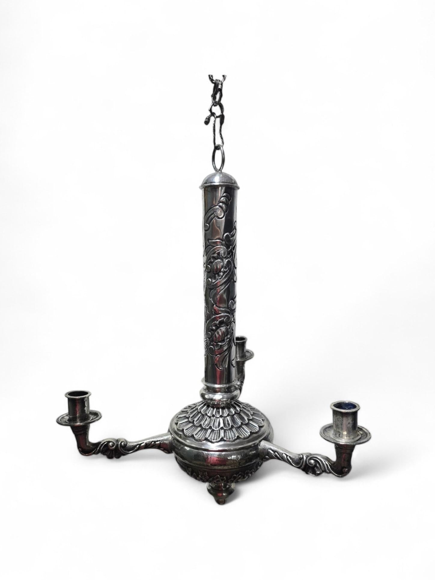 Rara coppia di lampade a candela in argento massiccio spagnolo del XVIII secolo In condizioni buone in vendita a Madrid, ES