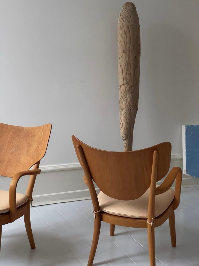 Raro par de sillones modernos daneses de los años 30 de Magnus Stephensen para Fritz Hansen en venta 9