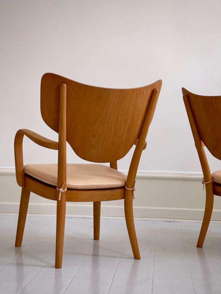 Raro par de sillones modernos daneses de los años 30 de Magnus Stephensen para Fritz Hansen Danés en venta