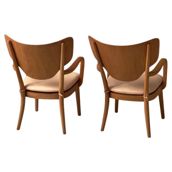 Rare paire de fauteuils modernes danois des années 1930 par Magnus Stephensen pour Fritz Hansen