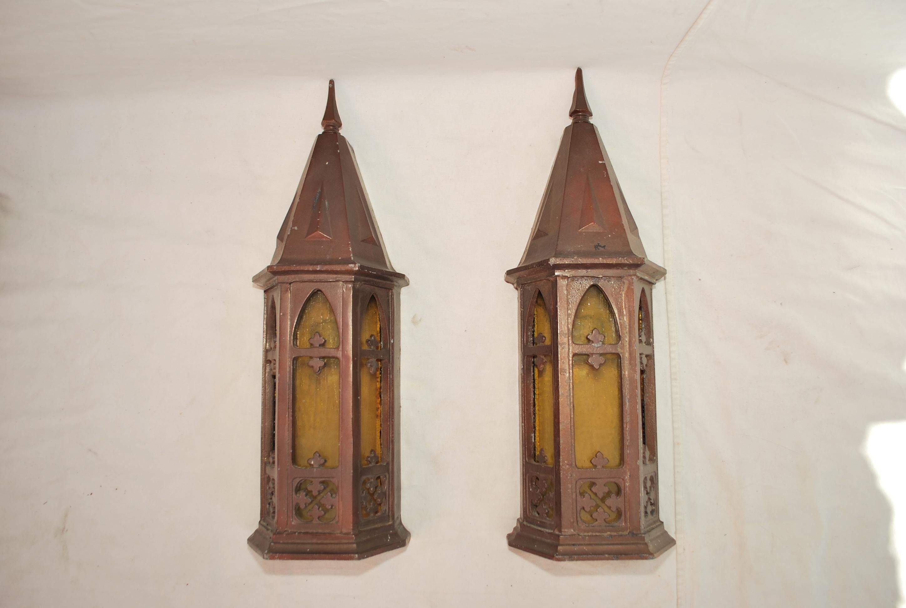 Metallo Rara coppia di lampade da esterno/interno degli anni '30 in vendita
