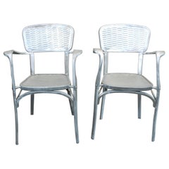 Rare Pair of 1940s French Aluminium Dining/Side Chairs