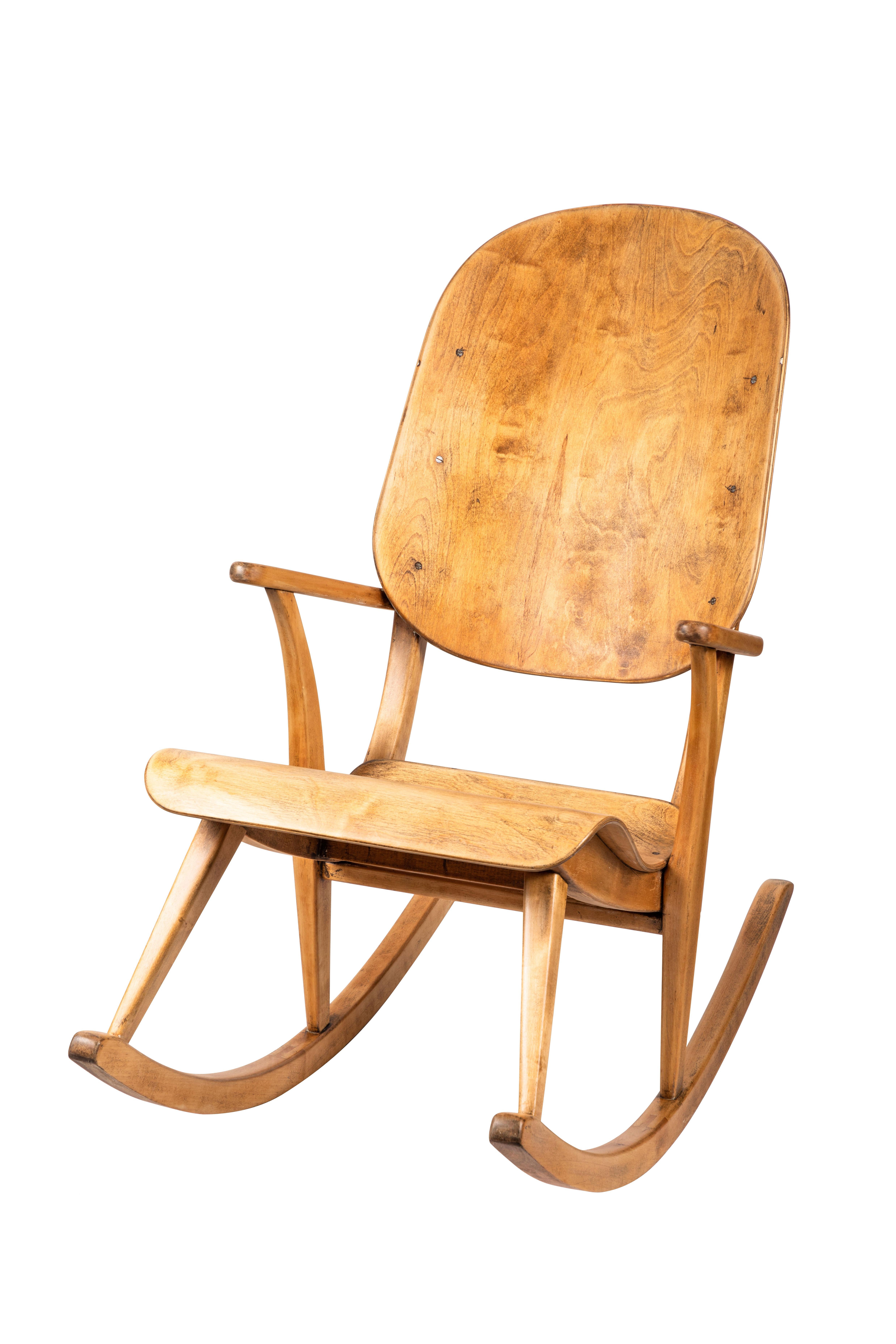 Rare Pair of 1940s Rocking Chairs by Ilmari Tapiovaara 3