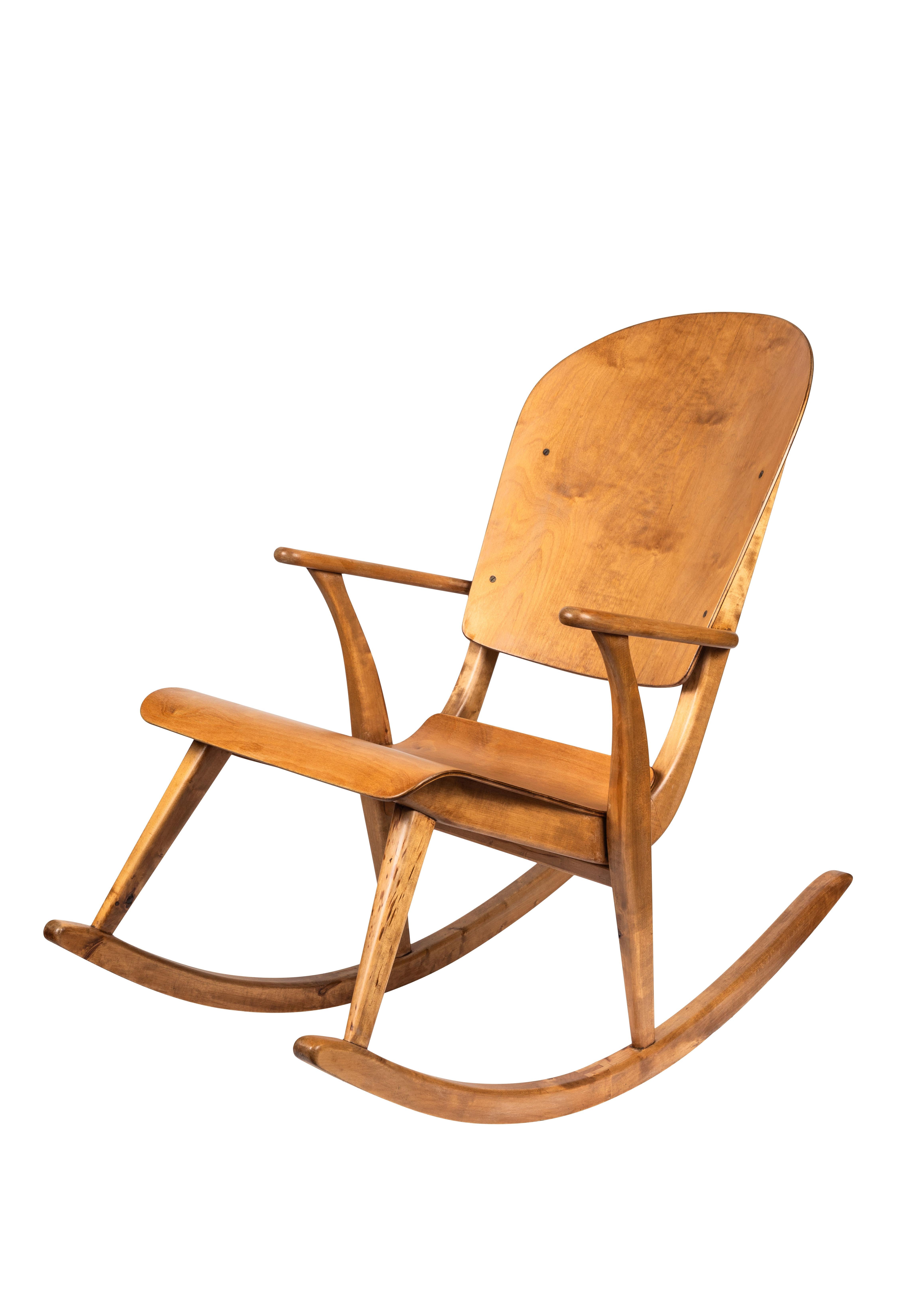 Rare Pair of 1940s Rocking Chairs by Ilmari Tapiovaara 8