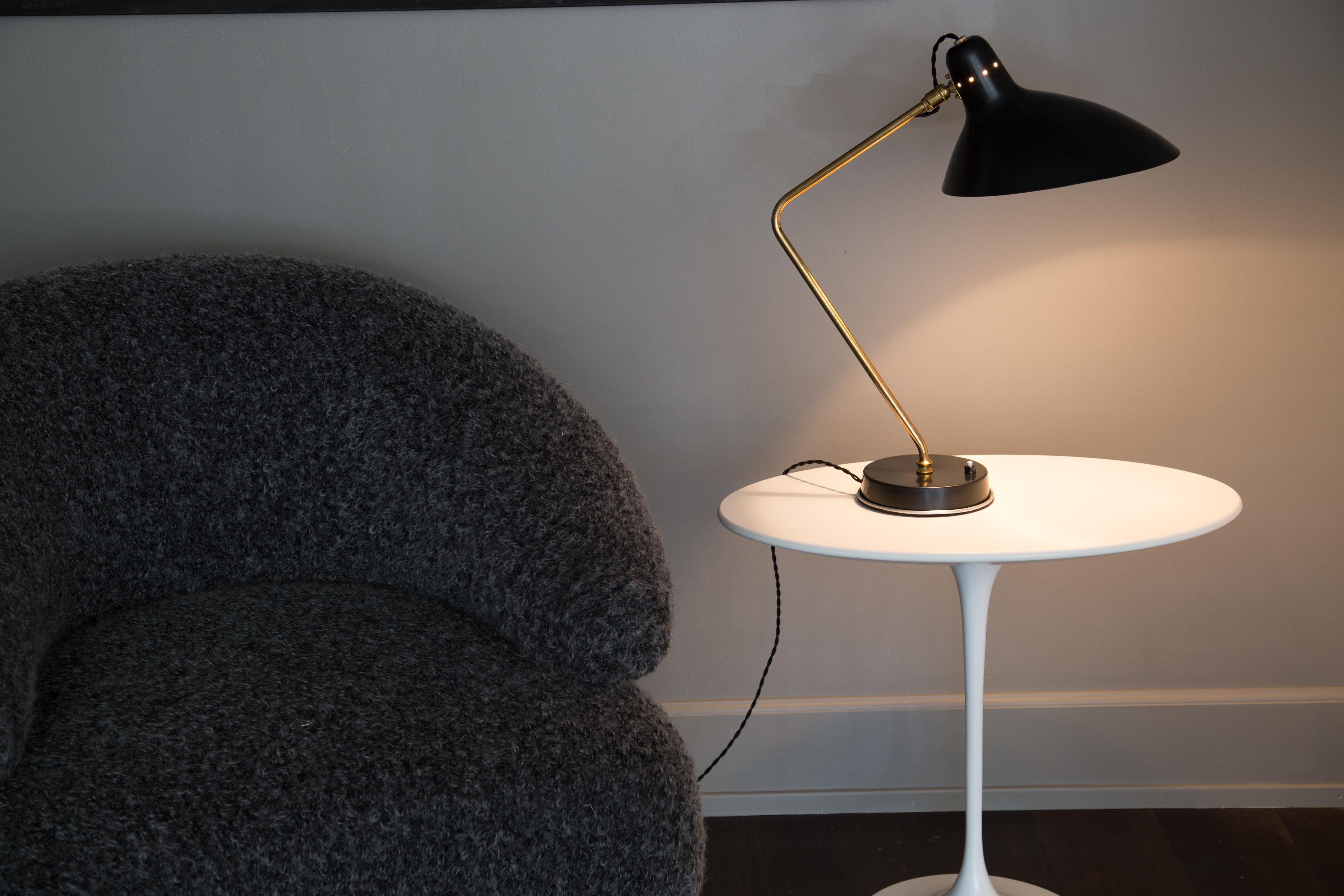 French Rare Pair of 1950s Jean Boris Lacroix Table Lamps