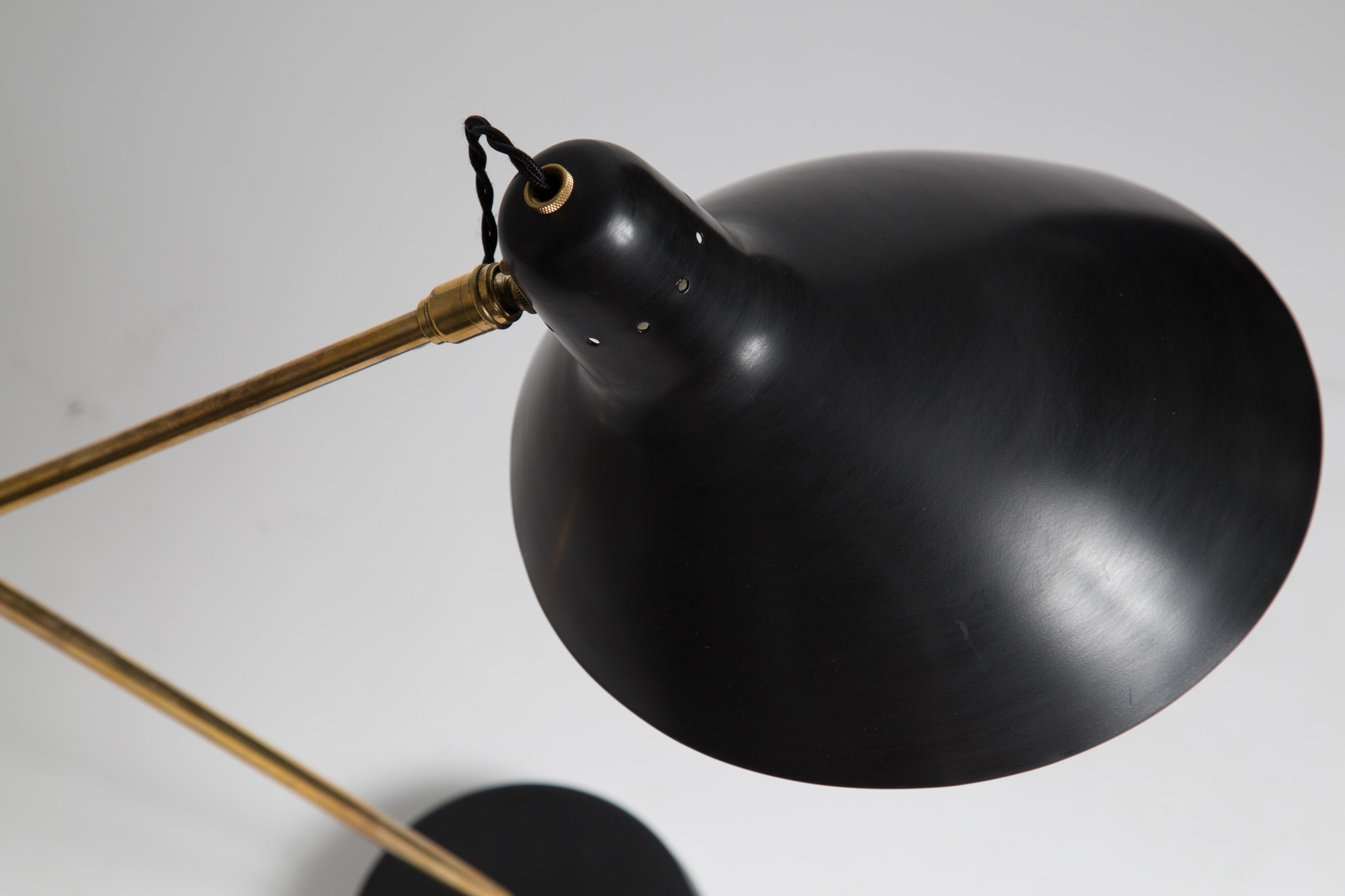Brass Rare Pair of 1950s Jean Boris Lacroix Table Lamps
