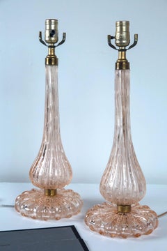 Rare Pair of 1950s Murano Designer Lamps