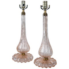 Rare Pair of 1950s Murano Designer Lamps