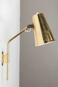 Rare Pair of 1950s Paavo Tynell Perforated Brass Wall Lights