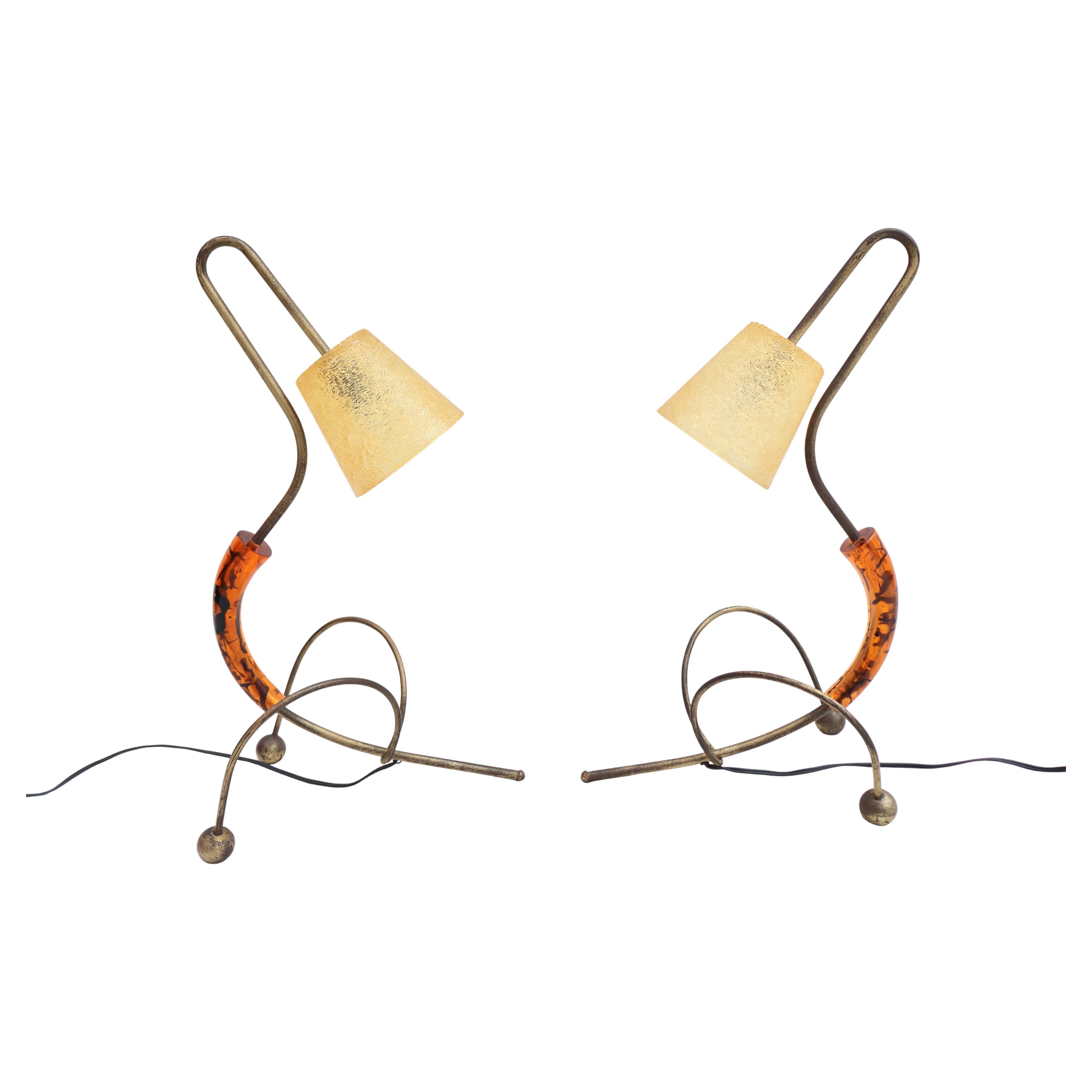 Rare pair of 1950
s table lamps