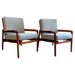 Rare Pair of 1960s Danish Teak Easy Chairs by Arne Wahl Iversen for Komfort
