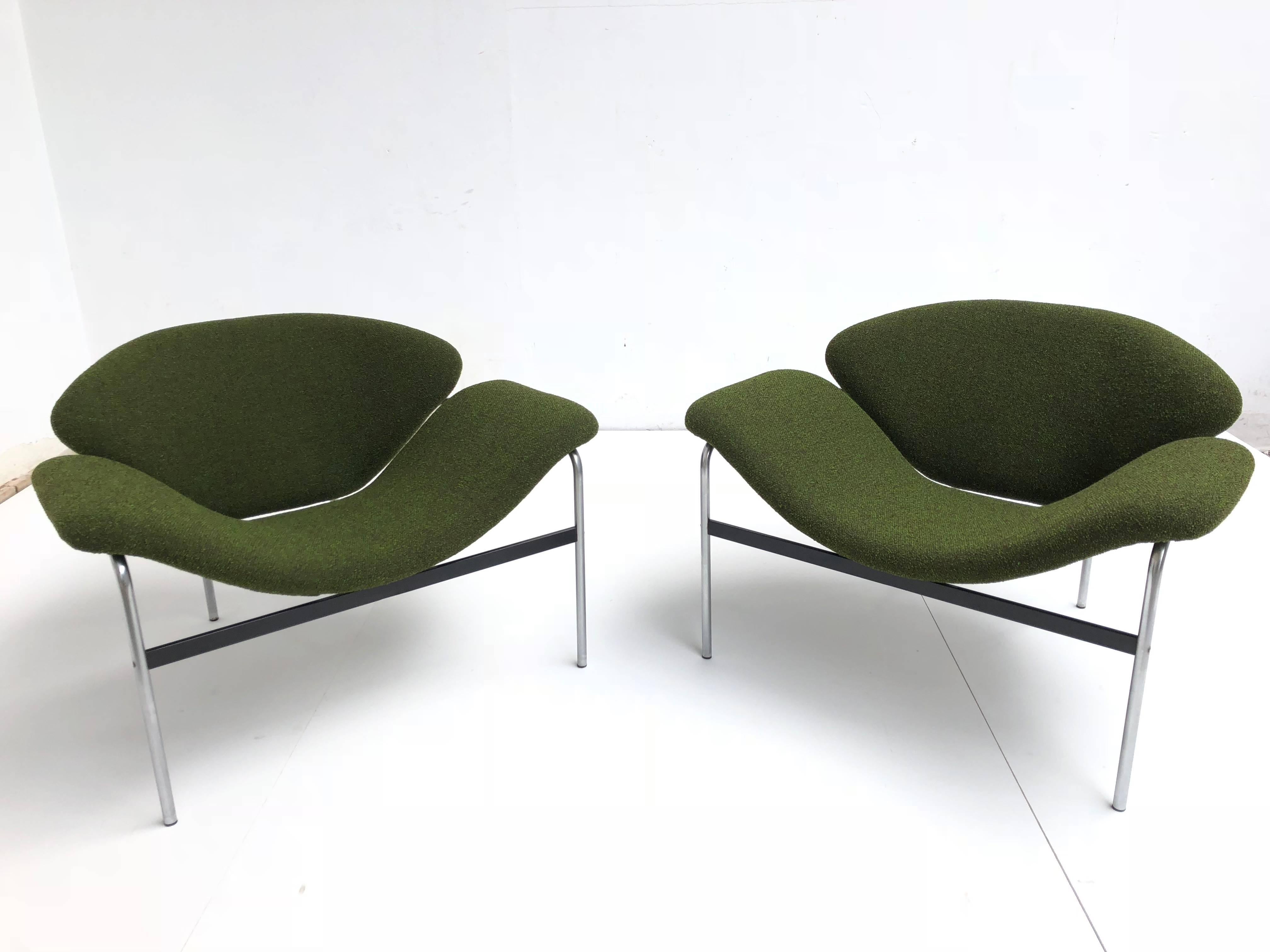 Rare Pair of 1960s Dutch 'Groovy' Lounge Chairs Attributed to Gelderland 1