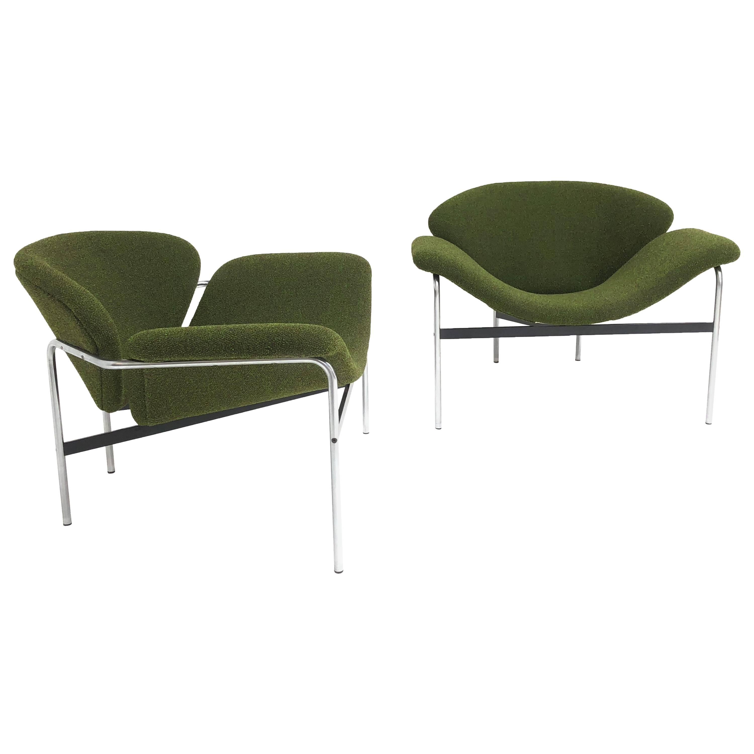 Rare Pair of 1960s Dutch 'Groovy' Lounge Chairs Attributed to Gelderland