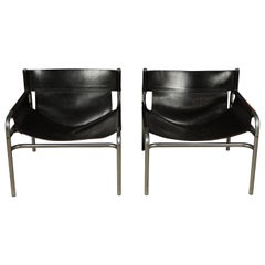 Rare Pair of 1970s Lounge Chairs By Walter Antonis, Netherlands, Circa 1970