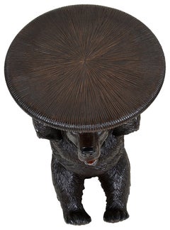 Rare Pair of 19th Century Black Forest Bear Stools