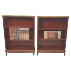 Rare Pair of 19th Century Marble Topped Open Bookcases