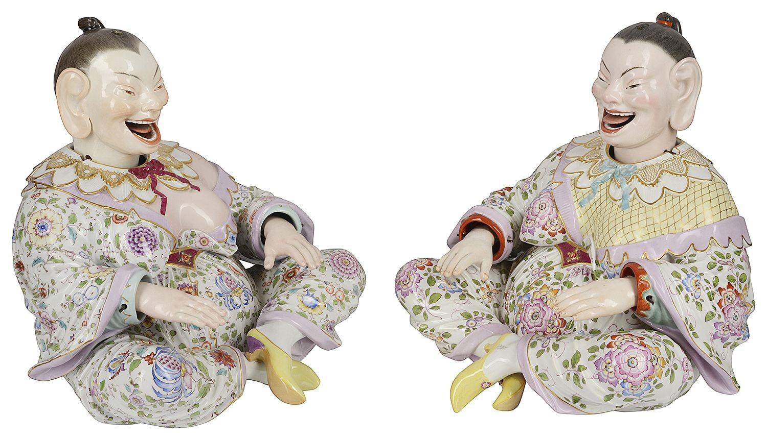 Allemand Rare paire de Pagodas de Meissen du 19ème siècle en vente