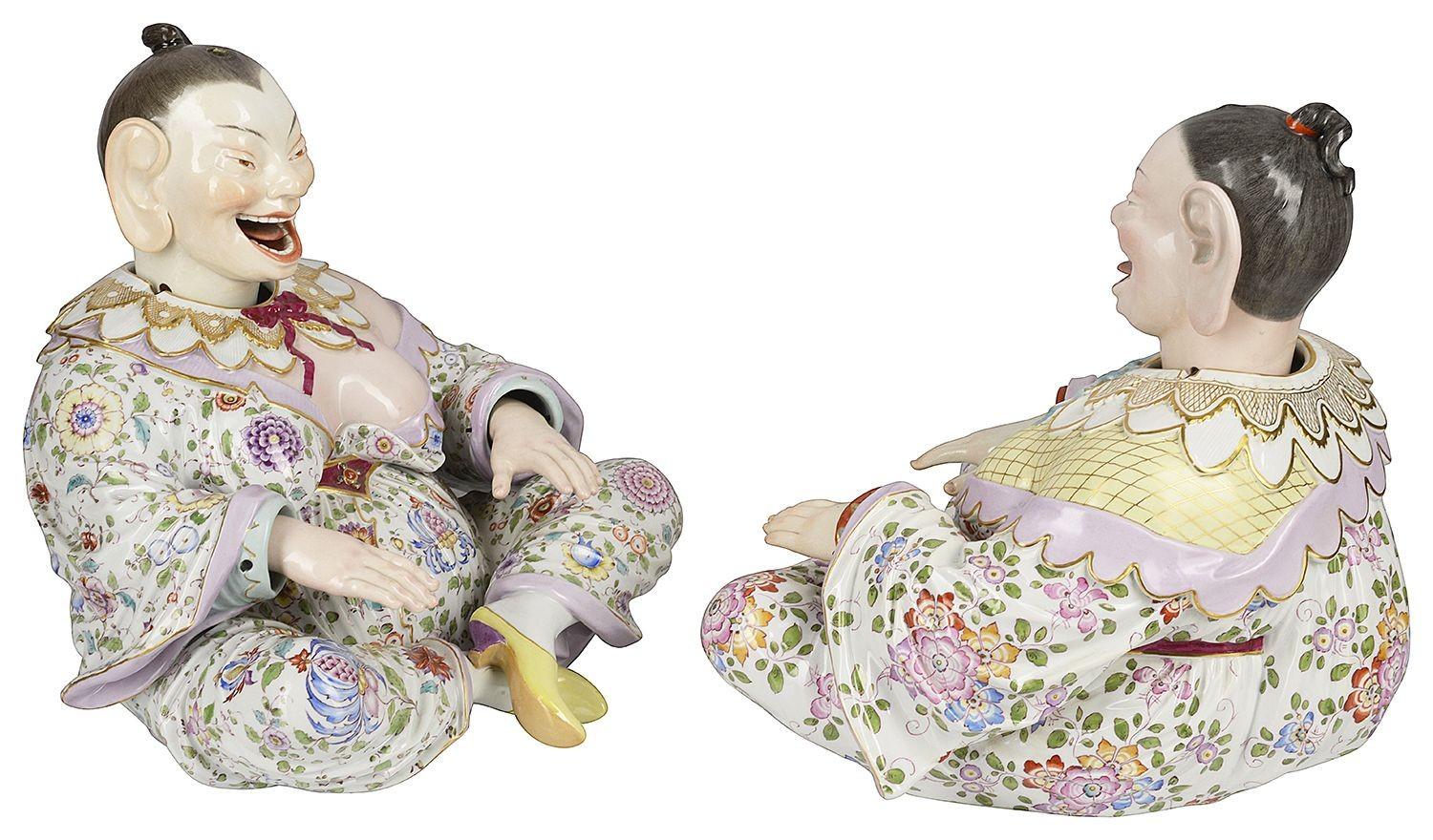Seltenes Paar Meissener Nodding- Pagoden aus dem 19. Jahrhundert im Angebot 1