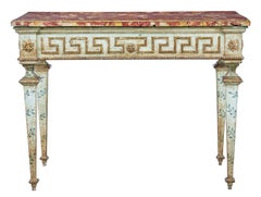 Rare Pair of 19th Century Painted Italian Console Tables