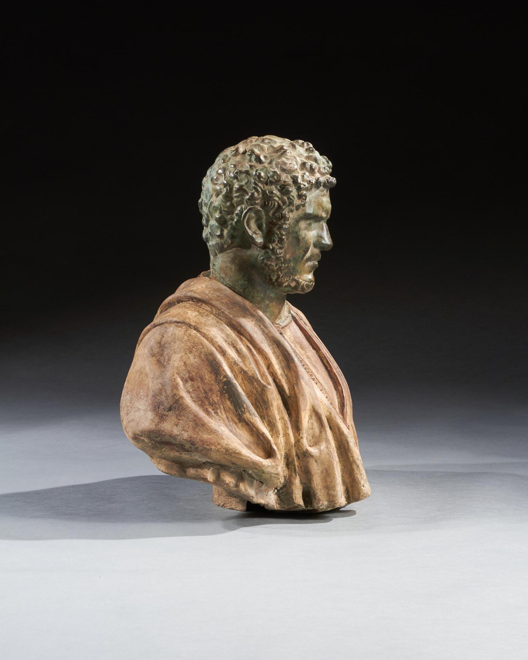 Rare Pair of 19th Century Portrait Busts of Caesars Marcus Aurelius and Caracall For Sale 2