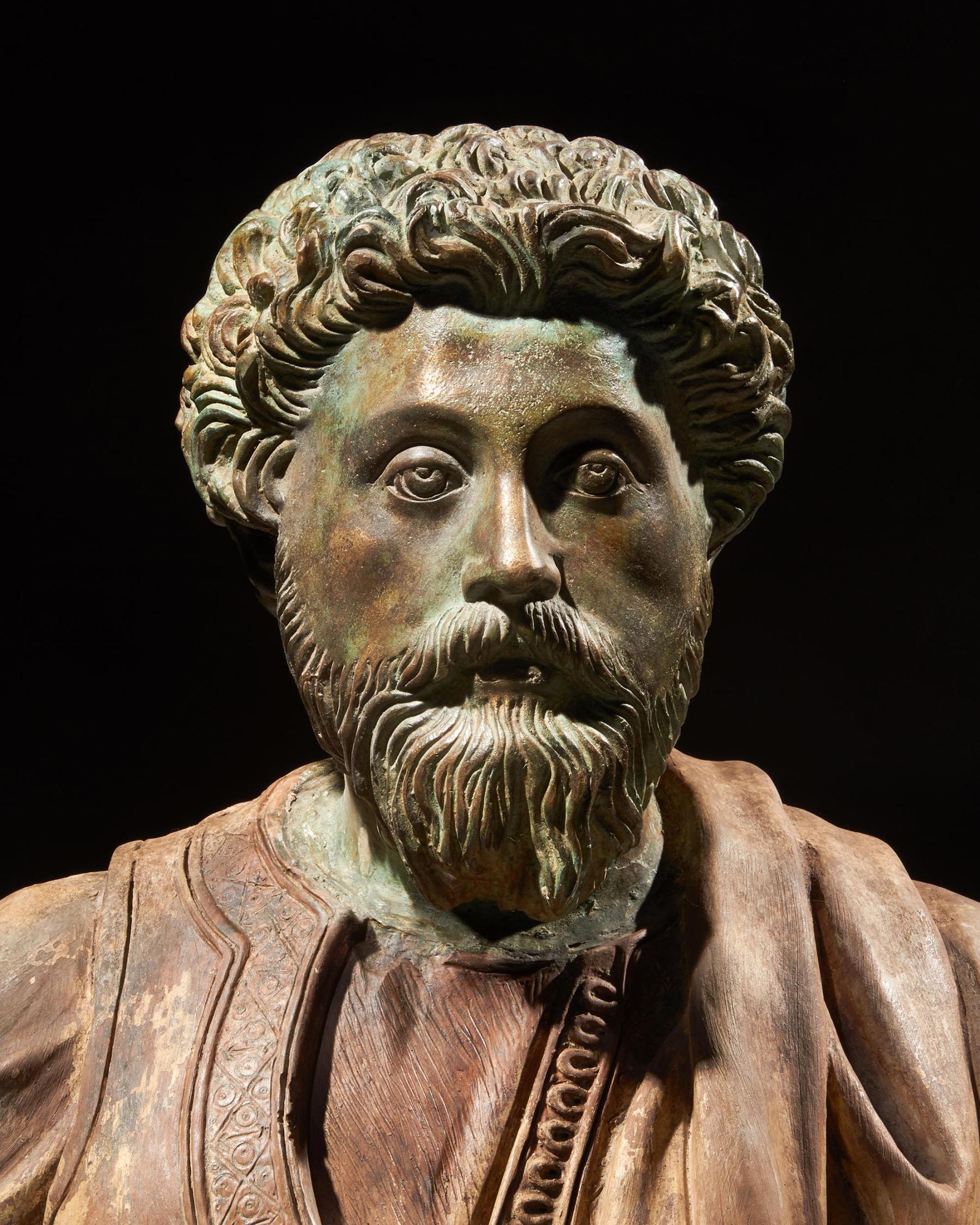 Italian Rare Pair of 19th Century Portrait Busts of Caesars Marcus Aurelius and Caracall For Sale