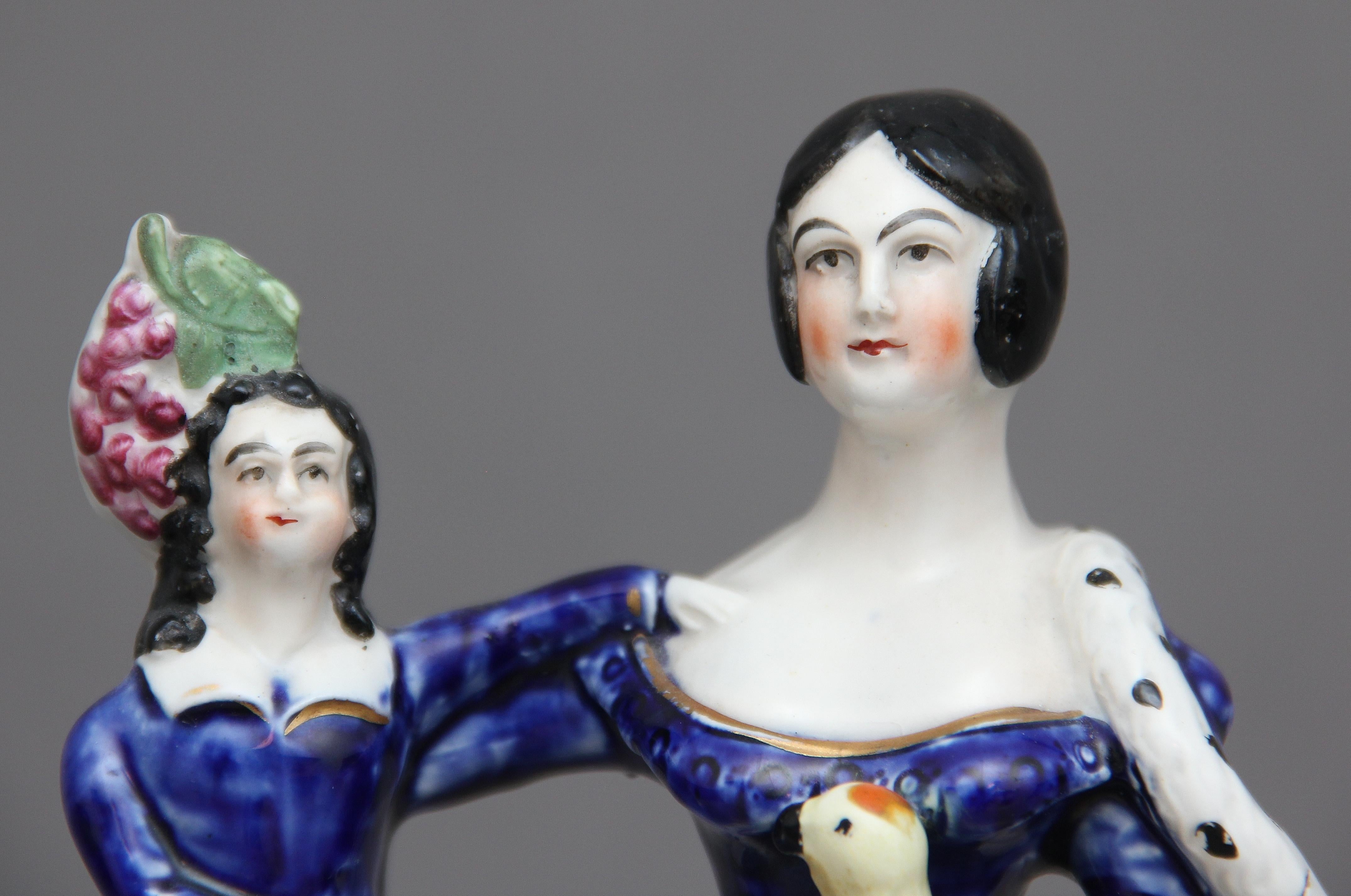 English Rare pair of 19th Century Staffordshire figures