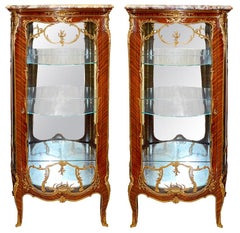 Antique Rare Pair of 19th Century Vitrines by Francois Linke