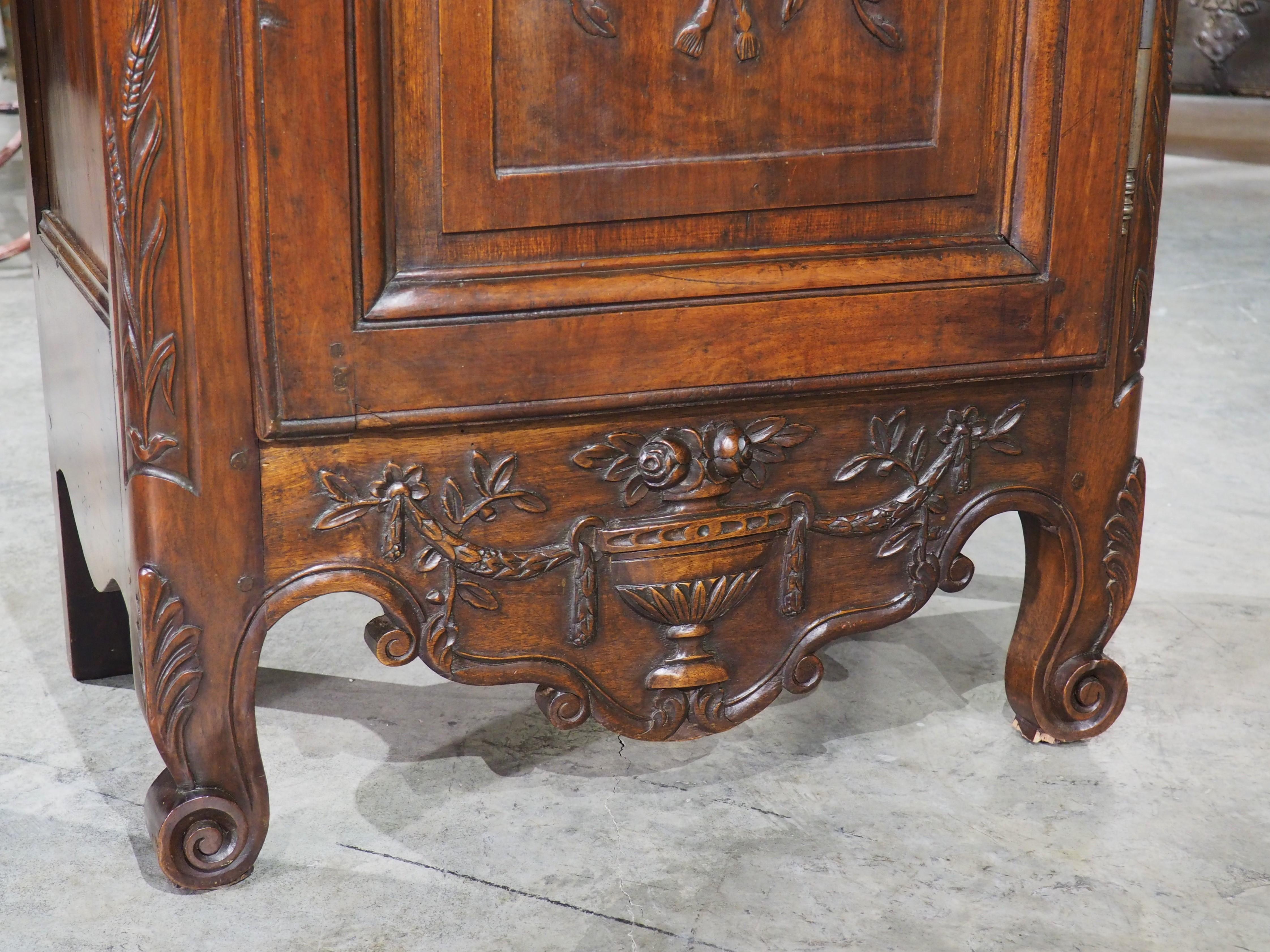 French Rare Pair of 19th Century Walnut Wood Bonnetieres from Provence, France