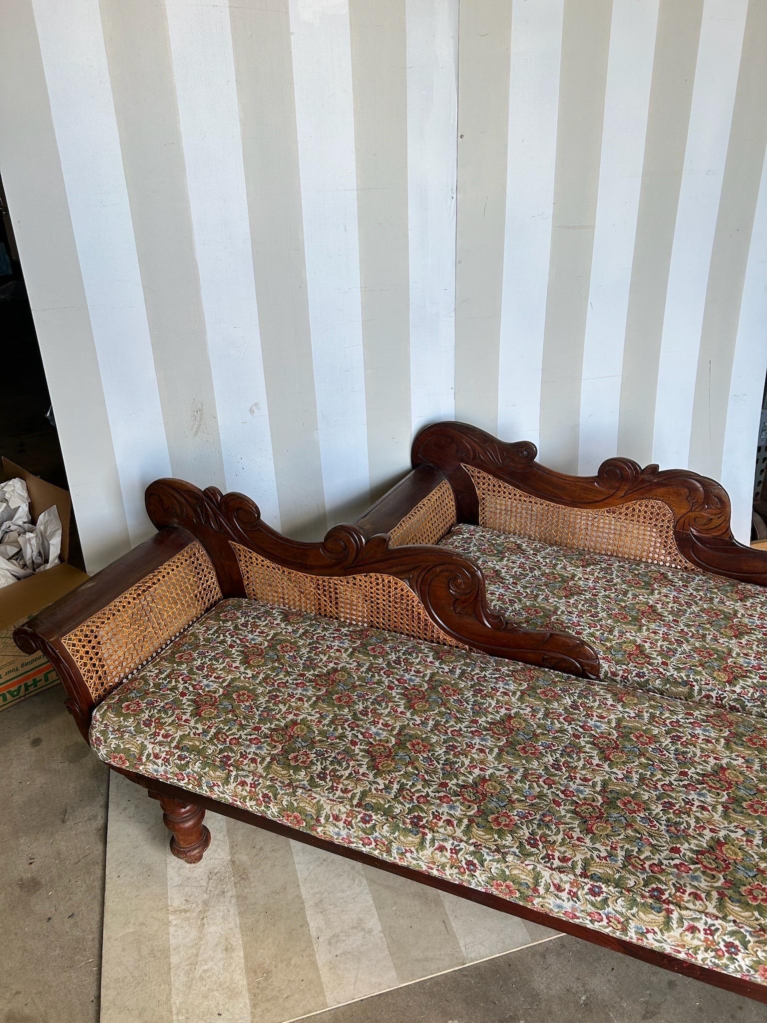 Rare pair of 19th Century West Indies Recamiers, Likely Barbados or Jamaica In Good Condition For Sale In Richmond, VA