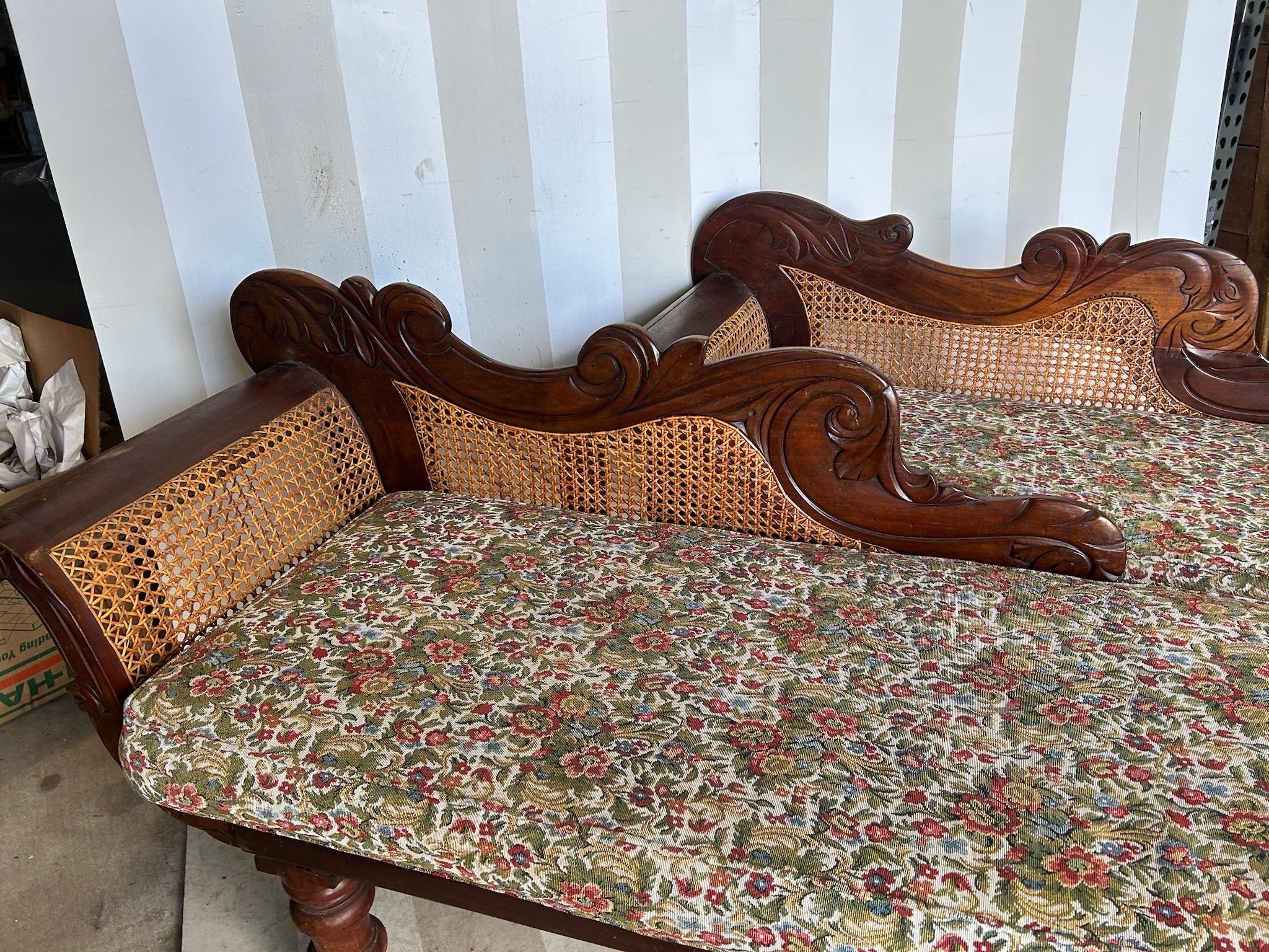 Rare pair of 19th Century West Indies Recamiers, Likely Barbados or Jamaica For Sale 4