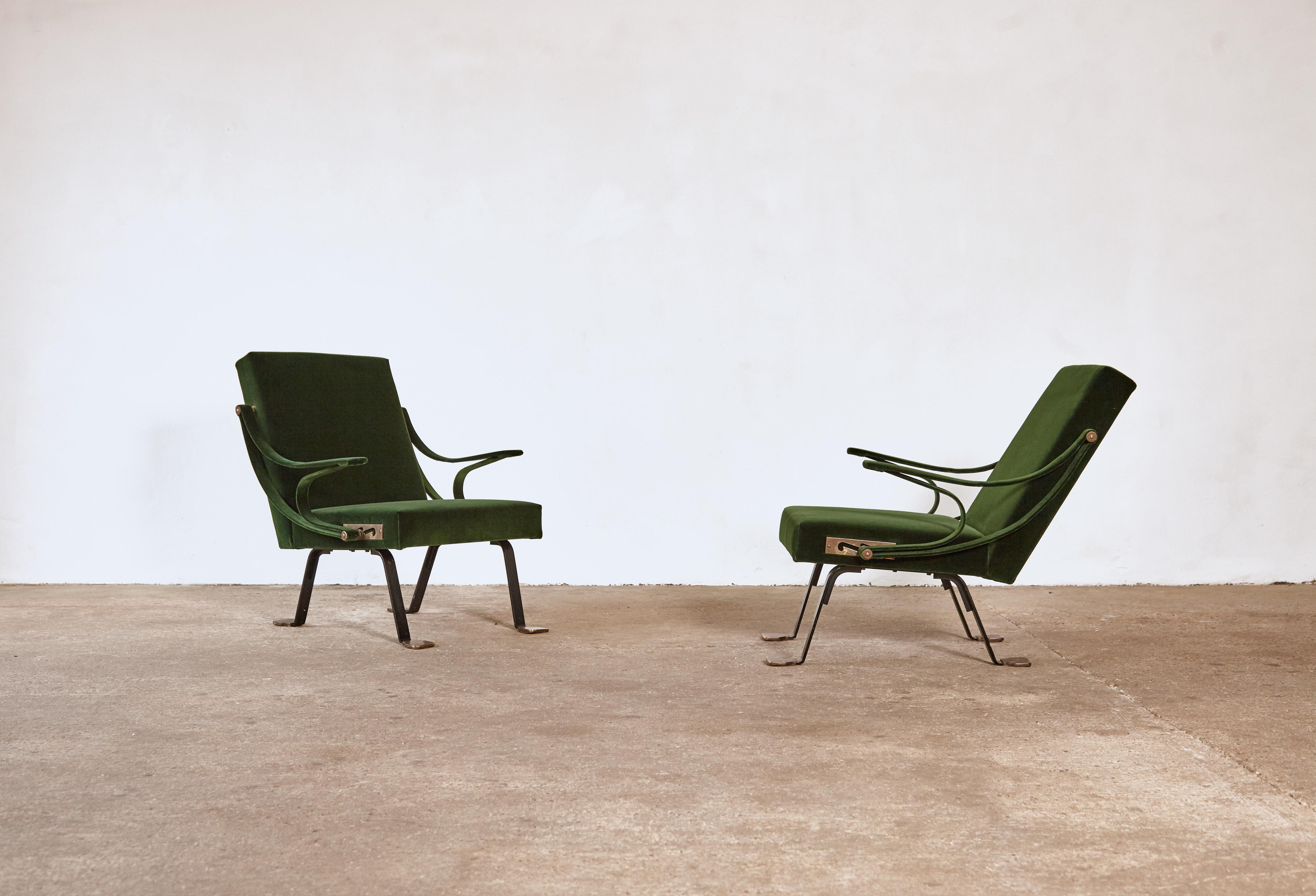 Rare Pair of 1st Edition Ignazio Gardella Reclining Digamma Chairs, 1960s, Italy 2