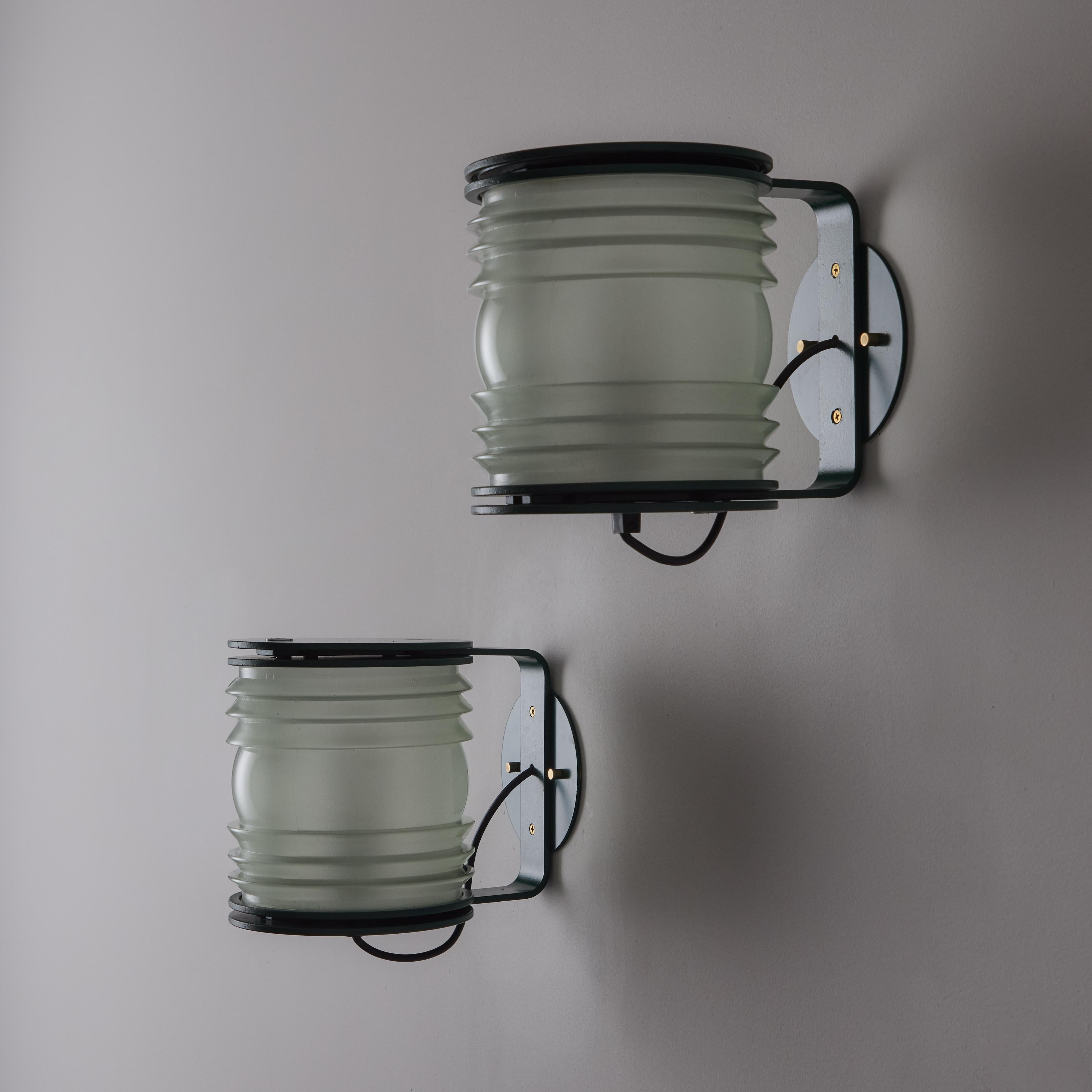 Mid-Century Modern Rare Pair of 1st Edition Model 1139 Fresnel Sconces by Joe Colombo for Oluce