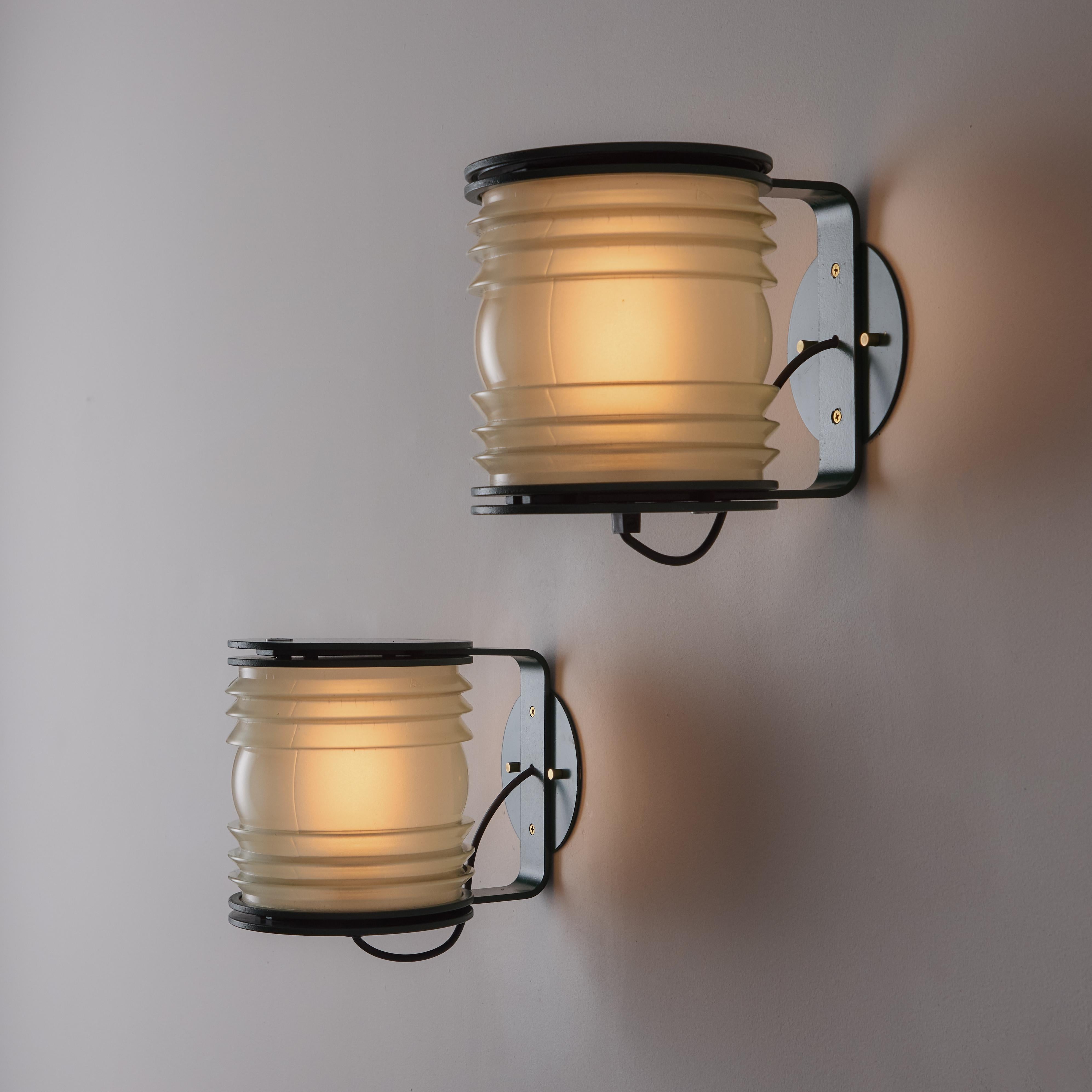 Italian Rare Pair of 1st Edition Model 1139 Fresnel Sconces by Joe Colombo for Oluce