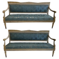 Rare Pair of 1st Empire Benches from Parma