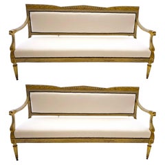 Rare paire de bancs 1er Empire de Parma