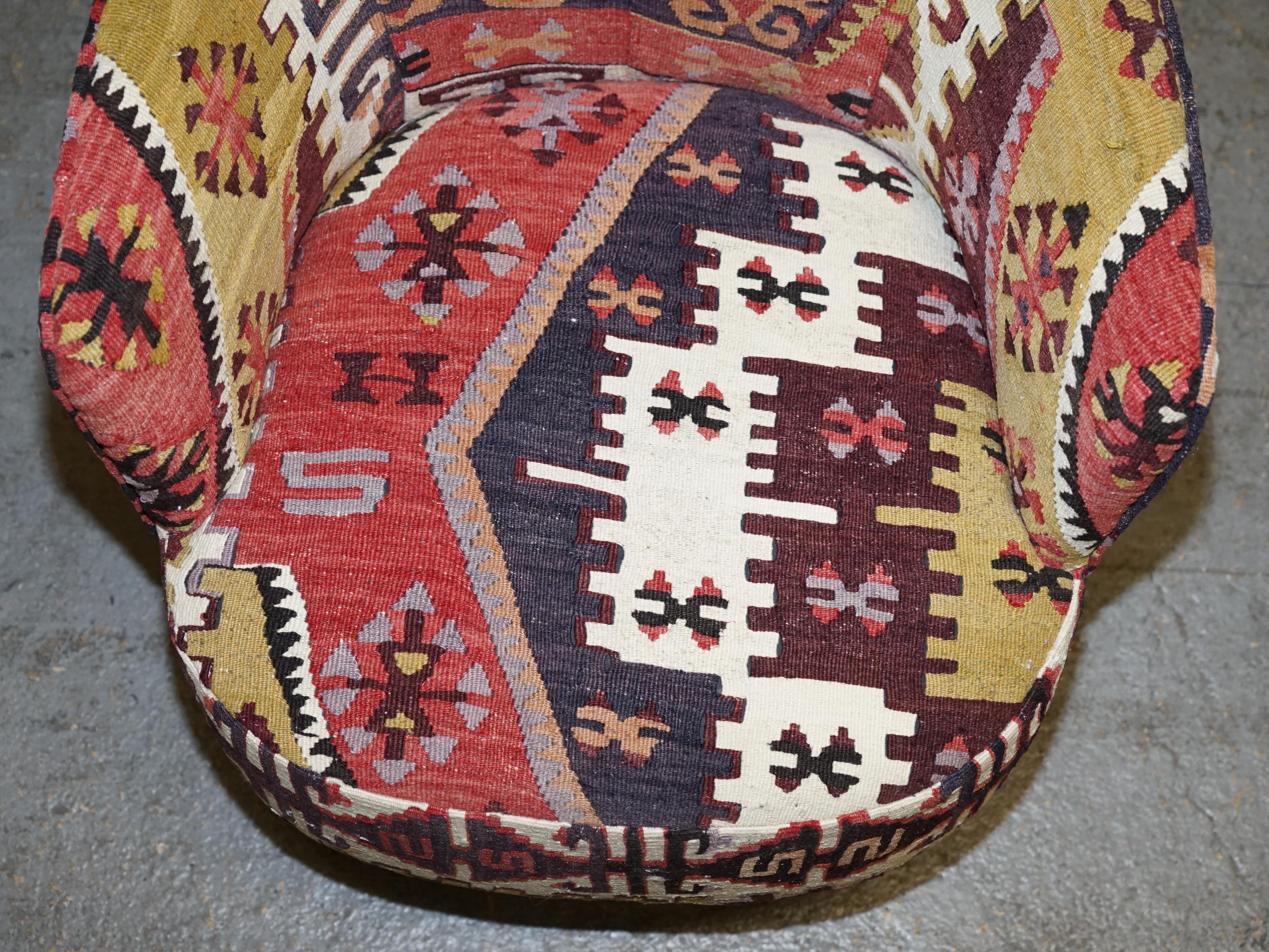 Rare Pair of 2007 George Smith Kilim Tom Dixon Wing Back Armchairs 2
