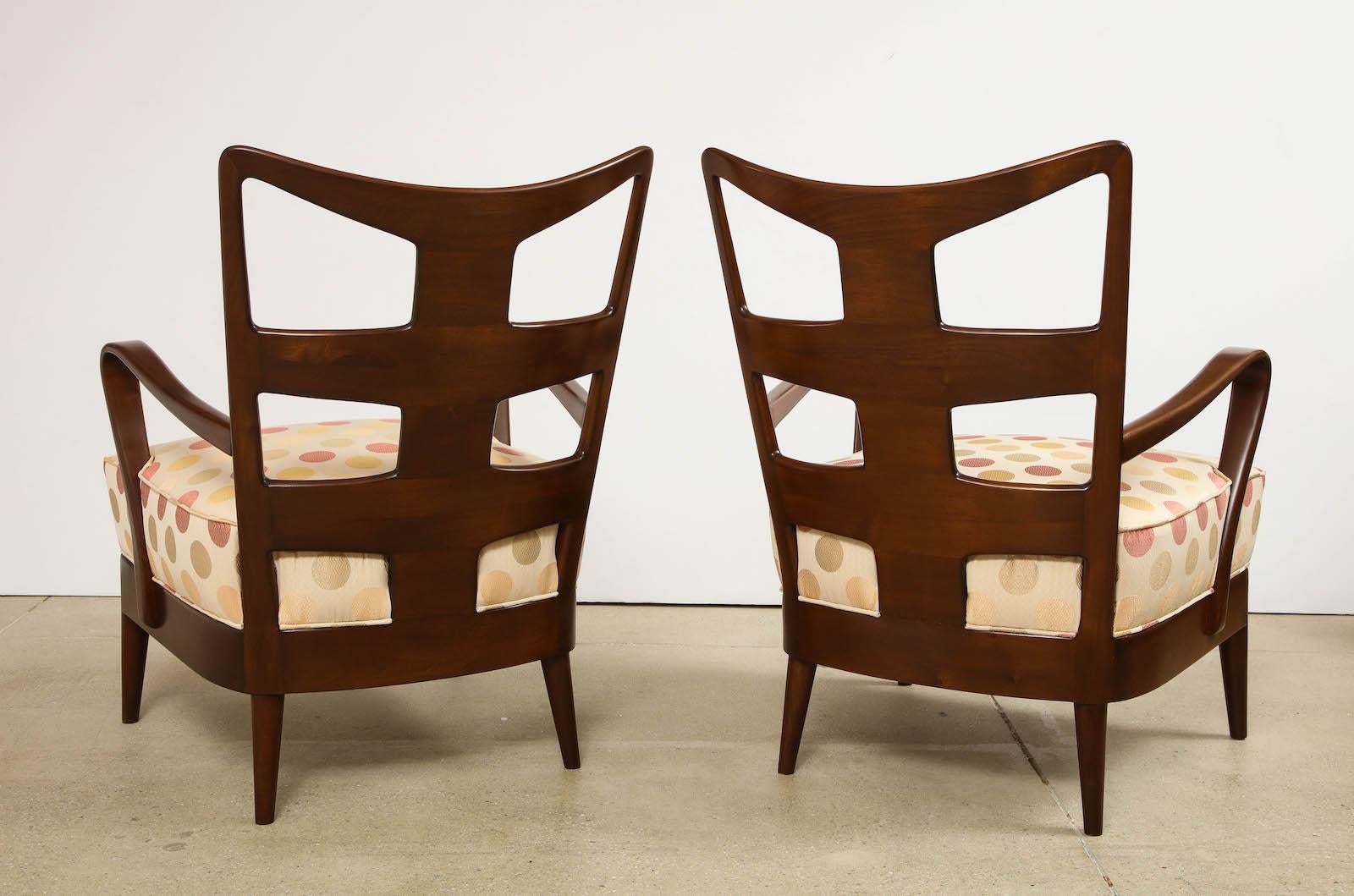 Mid-Century Modern Rare Pair of 6575 Open Arm Chairs by Osvaldo Borsani