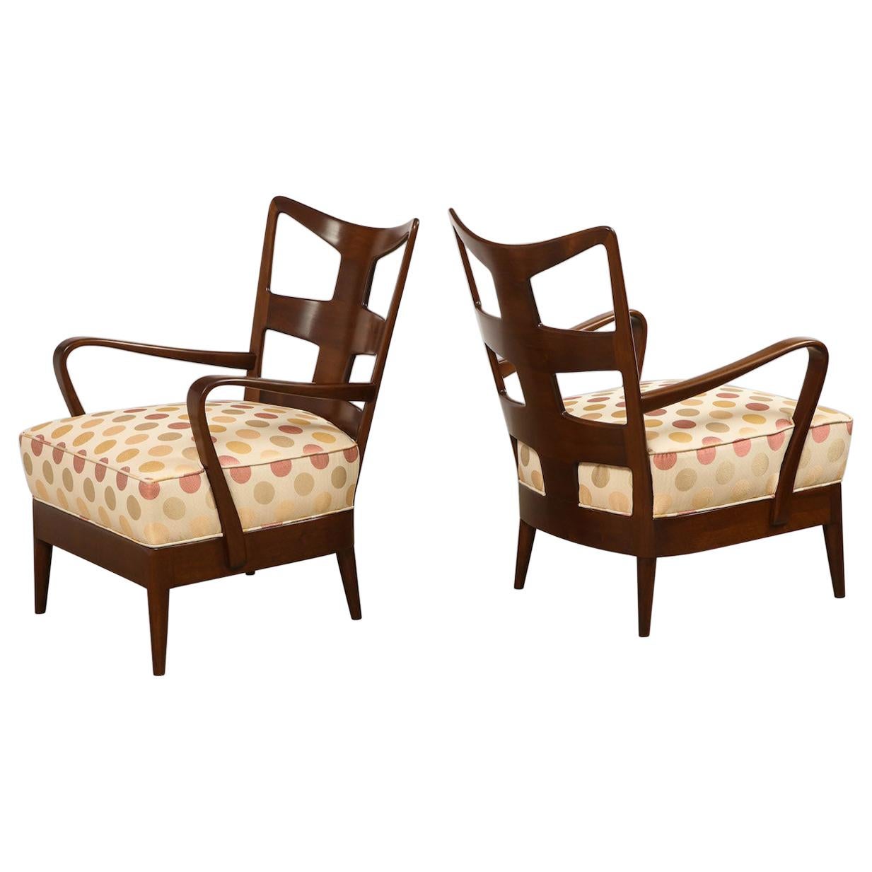 Rare Pair of 6575 Open Arm Chairs by Osvaldo Borsani
