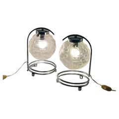 Rare Pair of 70s Lamps in Crafted Glass Richard Essig Besigheim Design Germany Rare Pair of 70s Lamps in Crafted Glass Richard Essig Besigheim Design Germany