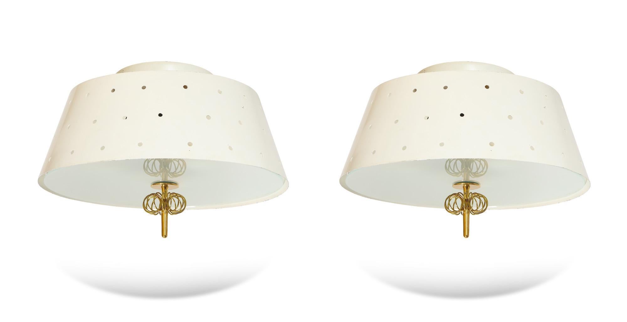 Finnish  #A2-2 Flush Mount Ceiling Lights by Paavo Tynell